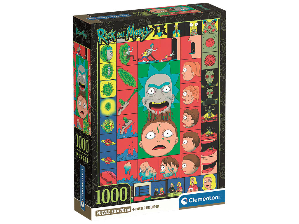 Пазлы Имитация игры с Риком и Морти Clementoni, 1000 элементов
