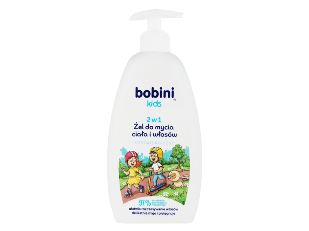 Гель для душу та шампунь 2 в 1 Bobini Kids, гіпоалергенний, 500 мл
