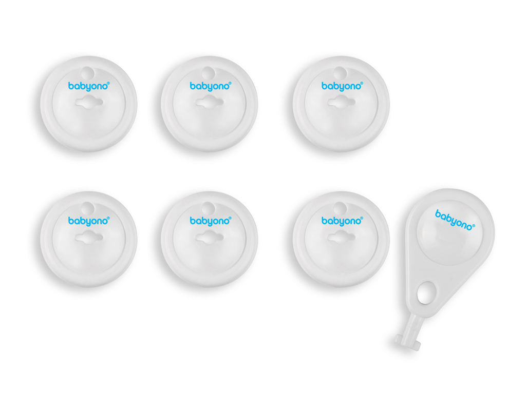Заглушки для розеток 6 шт., с ключом, BabyOno