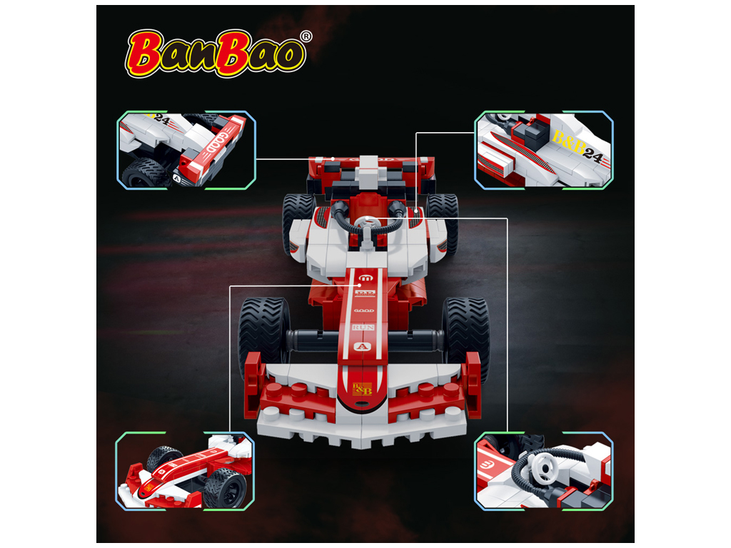 Конструктор Швидкісні гонки, Гоночне авто F1, 232 деталі, BanBao
