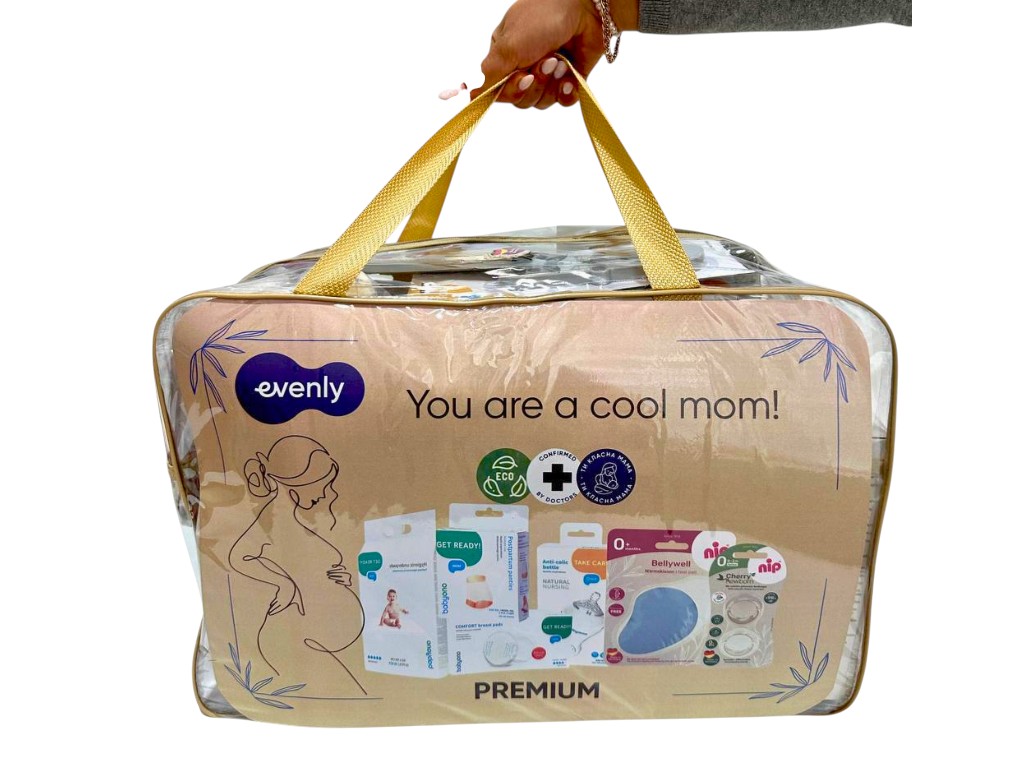 Сумка в роддом Premium, наполнение для мамы и новорожденного, S-002, Evenly
