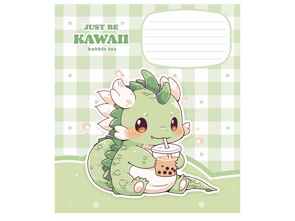 Зошит учнівський у косу лінію "Just be kawaii", 12 аркушів, глiтер, Школярик 012-3480C