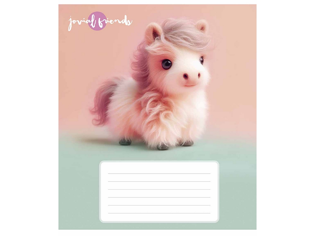 Зошит у клітинку 012-3489K Jovial Friendy, 12 арк., ВД-лак,5 видів (ціна за 1шт), Школярик