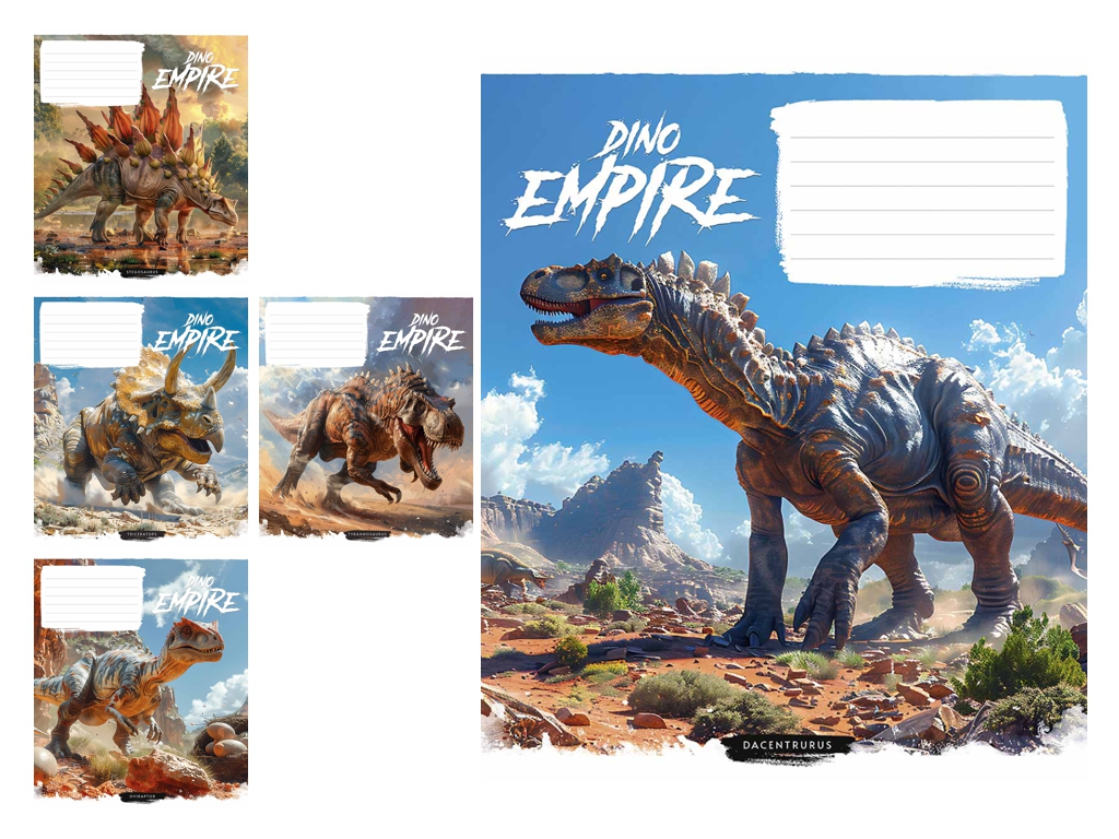 Зошит учнівський у косу лінію "Dino empirei", 12 аркушів, глiтер, Школярик 012-3490C