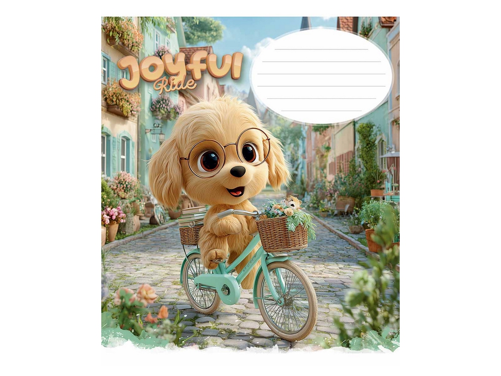 Зошит учнівський у клітинку Sunny Rider, 12 аркушів, 5 видів (ціна за 1шт),Школярик