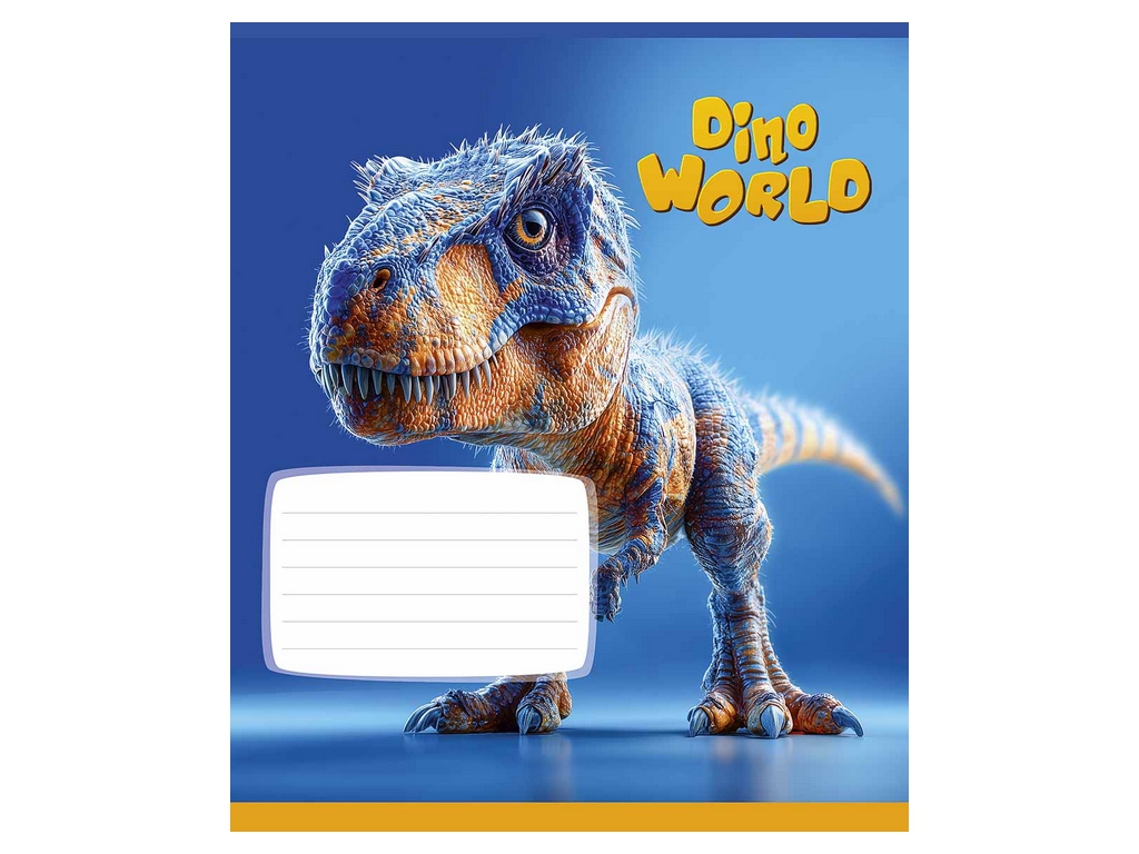 Зошит у клітинку Dino World, 12 аркушів, 5 видів (ціна за 1шт), Школярик