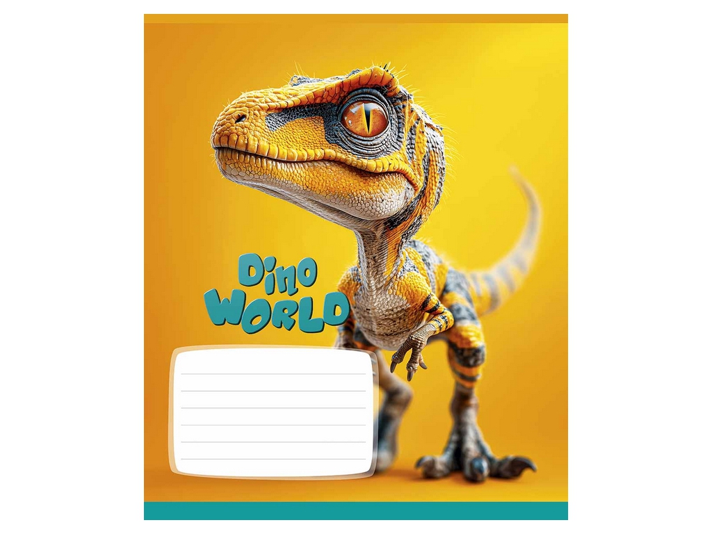 Зошит у клітинку Dino World, 12 аркушів, 5 видів (ціна за 1шт), Школярик