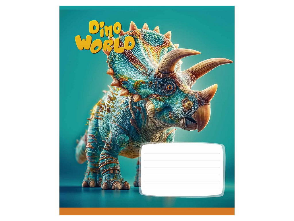 Зошит у лінію Dino World, 12 аркушів, 5 видів (ціна за 1шт), Школярик