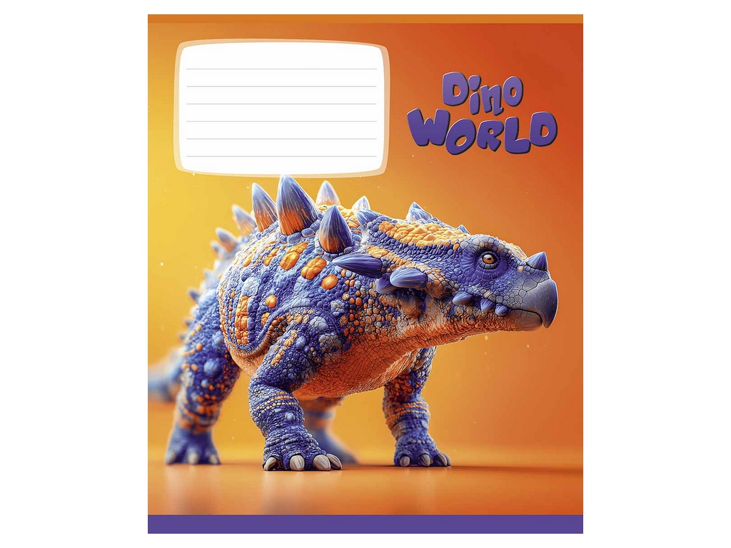 Зошит у лінію Dino World, 12 аркушів, 5 видів (ціна за 1шт), Школярик