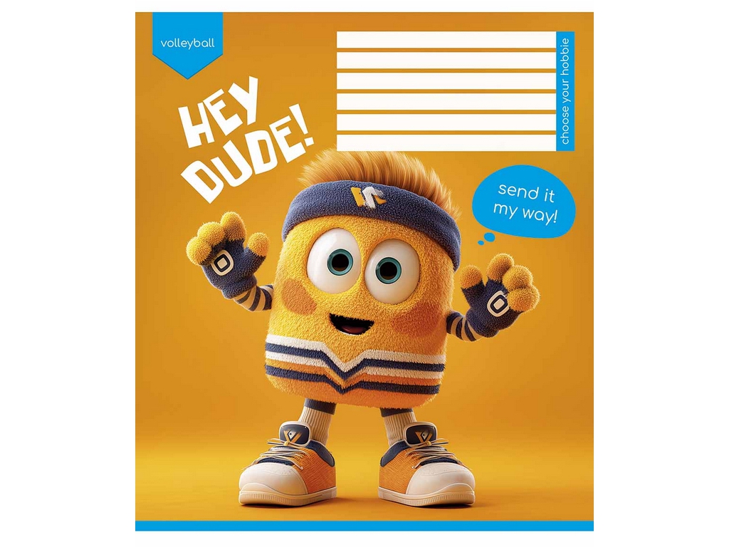 Зошит учнівський Hey dude у косу лінію 12 аркушів, Школярик 012-3668C (ціна за 1шт)