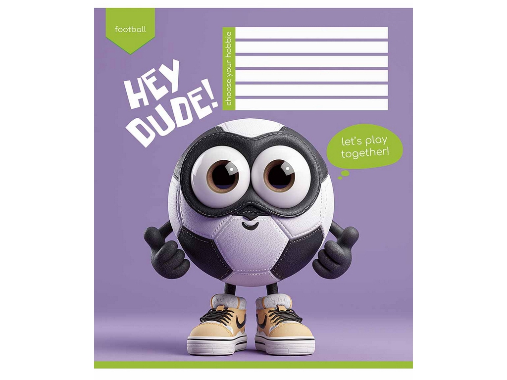 Зошит учнівський Hey dude у клітинку 12 аркушів, Школярик 012-3668K (ціна за 1шт)