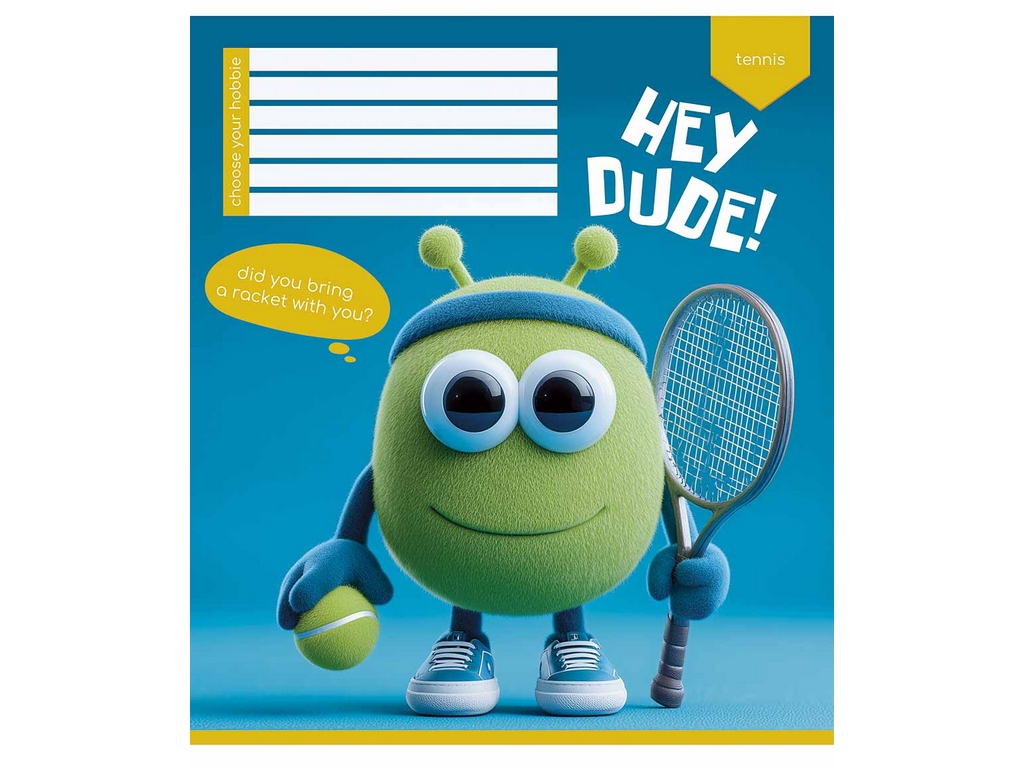 Зошит учнівський Hey dude у клітинку 12 аркушів, Школярик 012-3668K (ціна за 1шт)