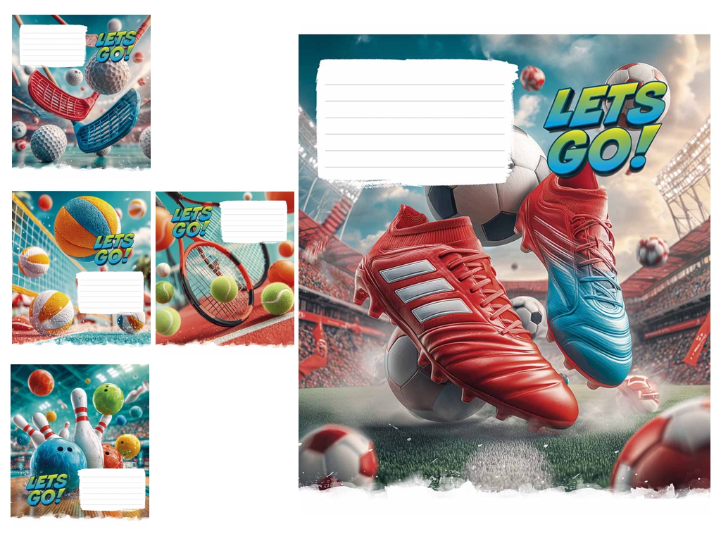Зошит у клітинку Let’s Go!, 12 аркушів, ВД-лак, Школярик 012-3678K (ціна за 1шт)