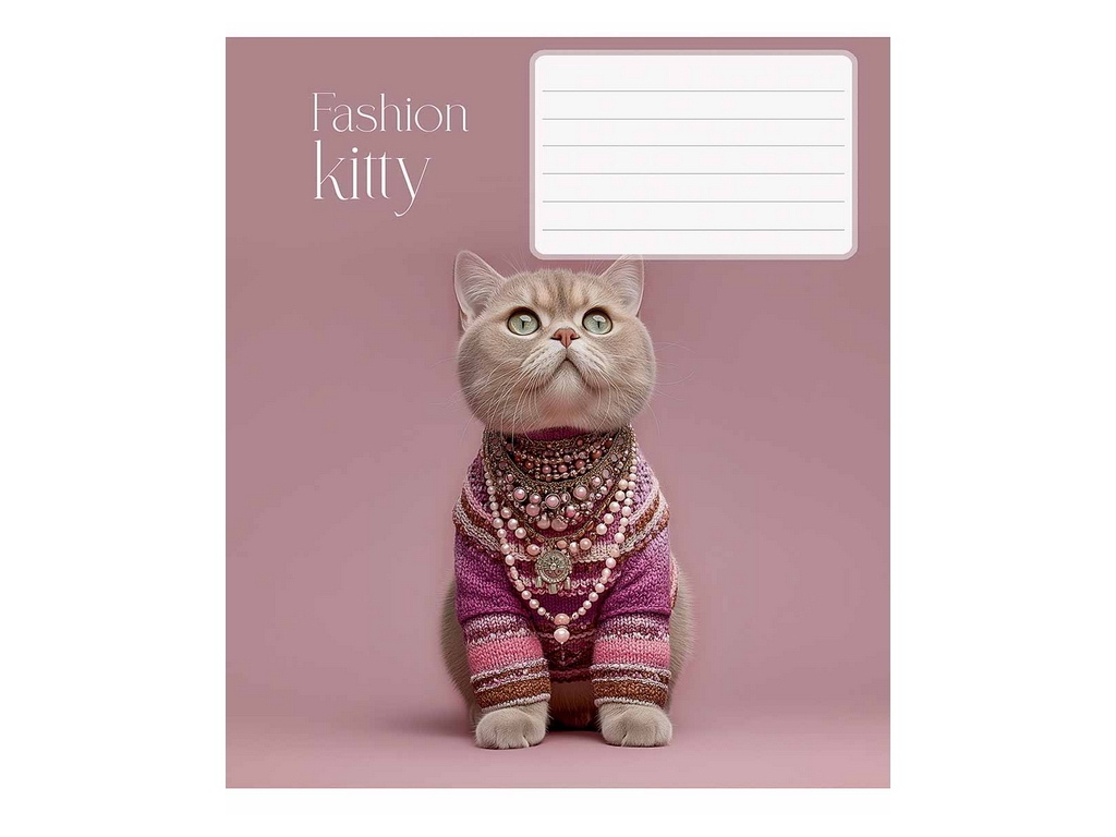 Зошит у лінію Fashion Puppy, 12 аркушів, 5 видів (ціна за 1шт), Школярик