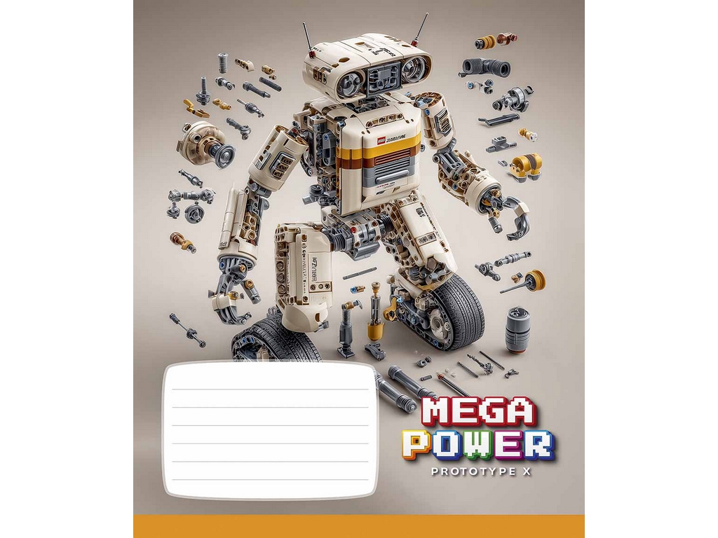 Тетрадь ученическая "Mega Power", 12 листов, в линию, 5 видов (цена за 1шт), Школярик