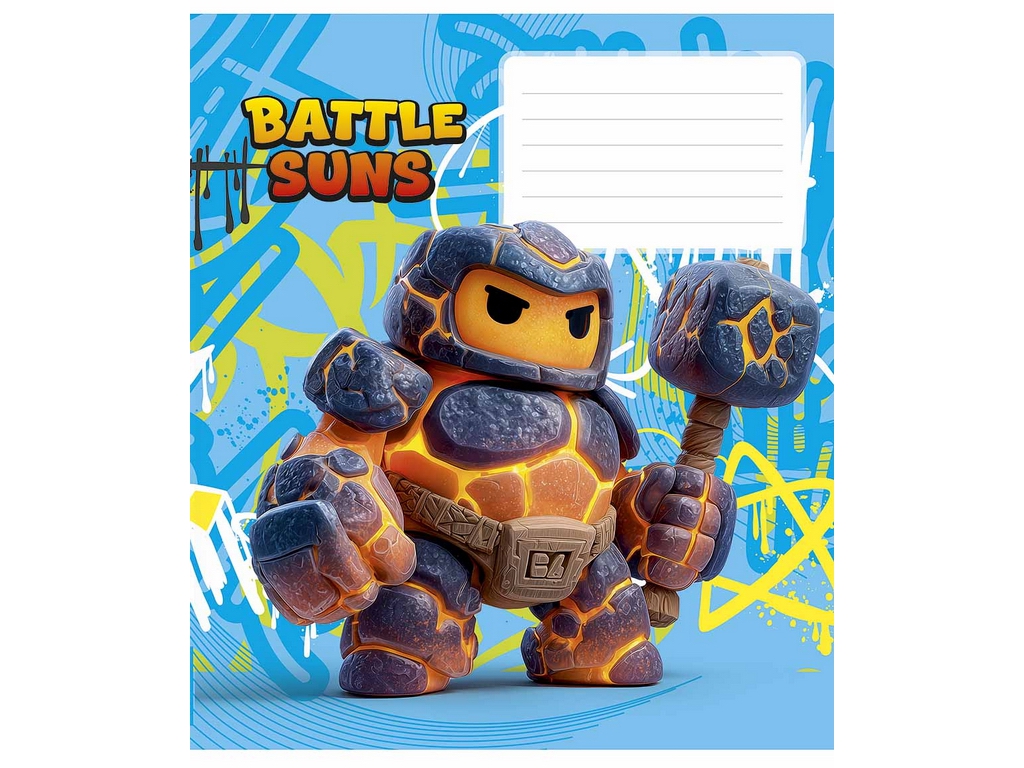 Зошит шкільний у клітинку  Battle Suns, 12 аркушів, Школярик 012-3757K