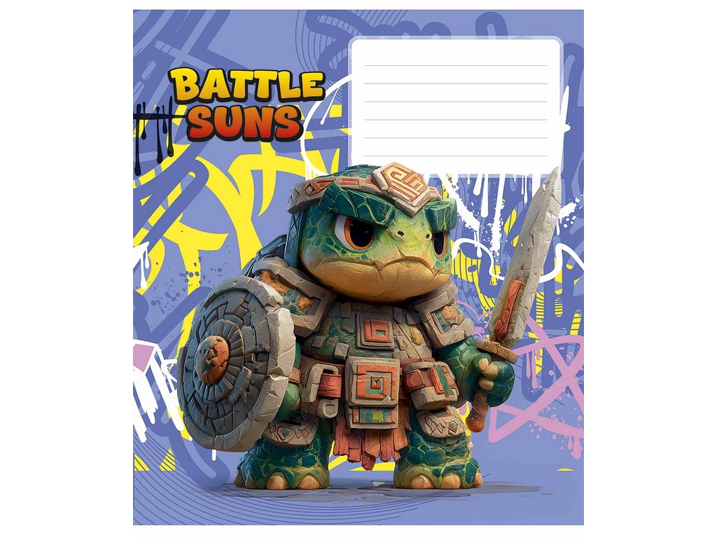 Зошит шкільний у клітинку  Battle Suns, 12 аркушів, Школярик 012-3757K