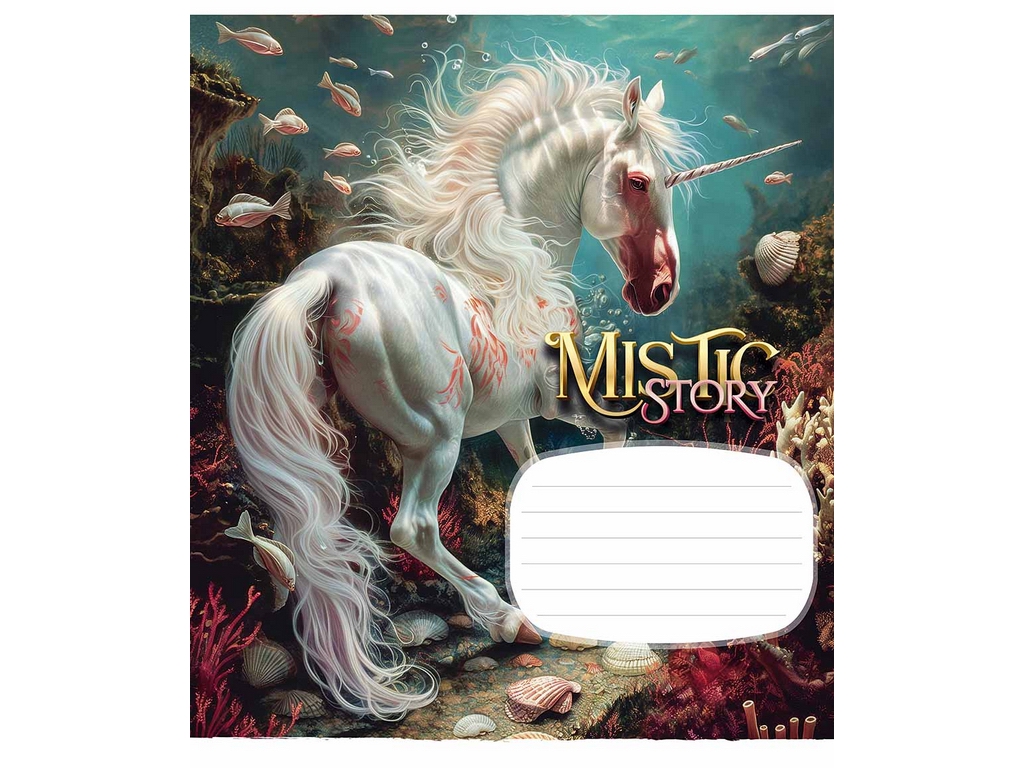 Зошит учнівський у клітинку "Mistic story" ВД-лак, 18 аркушів, Школярик 018-3441K