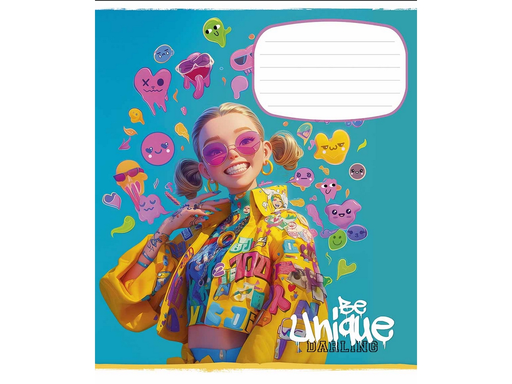Зошит учнівський, 18 аркушів, у клітинку, "Be unique 18к", УФ-лак, Школярик 018-3455K