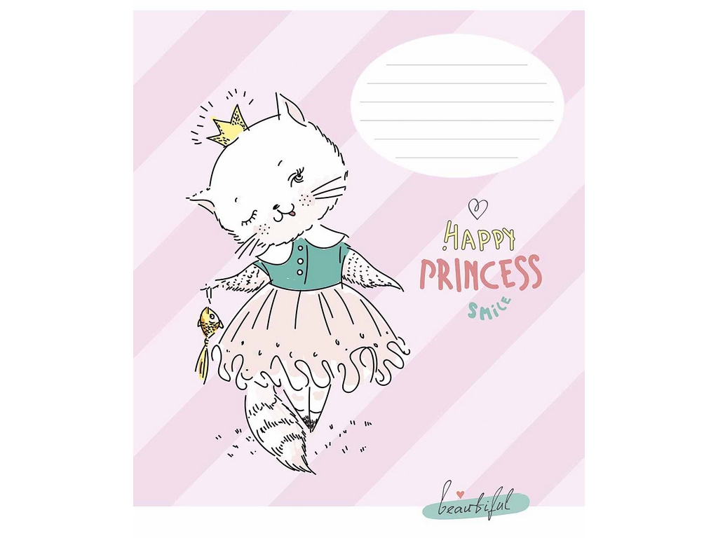 Зошит учнівський, 18 аркушів, у клітинку, "Happy princess", Школярик 018-3491K