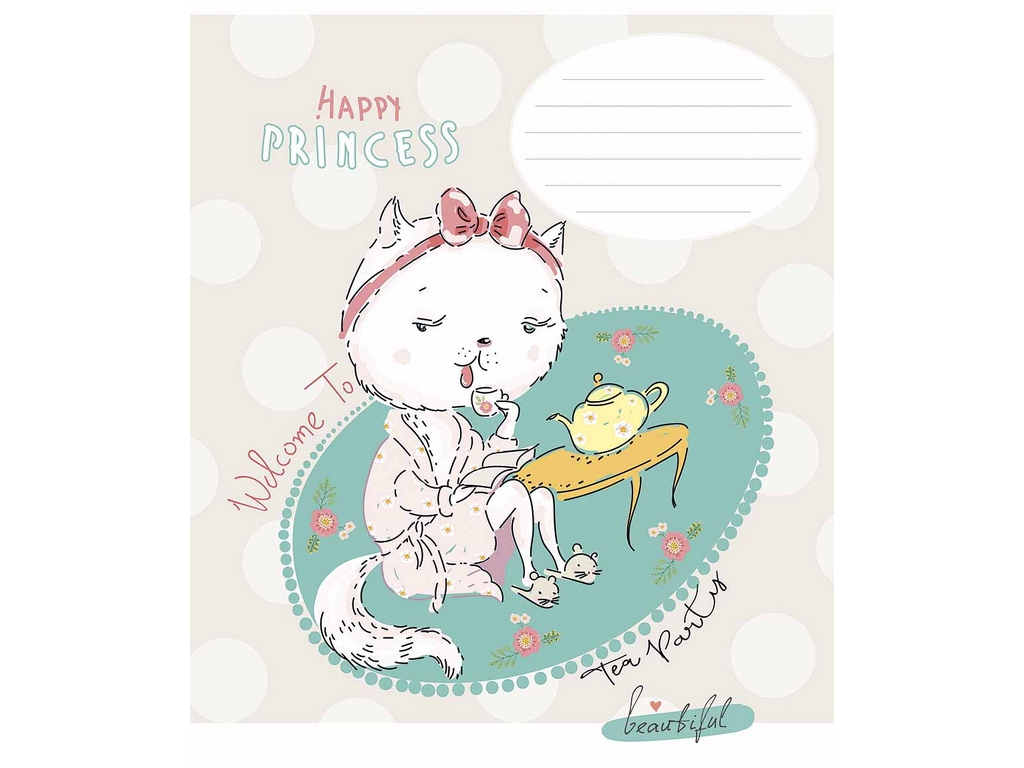 Зошит учнівський, 18 аркушів, у клітинку, "Happy princess", Школярик 018-3491K