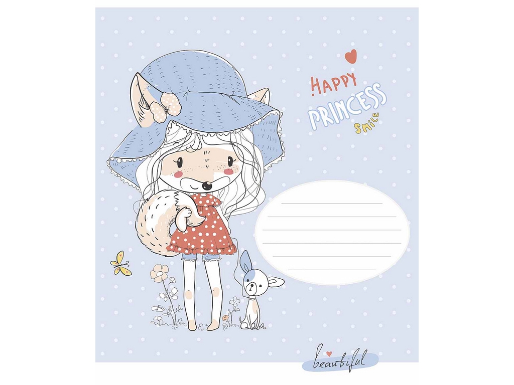 Зошит учнівський, 18 аркушів, у клітинку, "Happy princess", Школярик 018-3491K