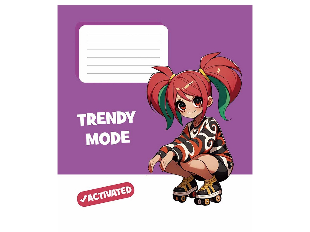 Зошит учнівський 18 аркушів, у клітинку, УФ-лак, "Trendy mode activated" Школярик 018-3564K