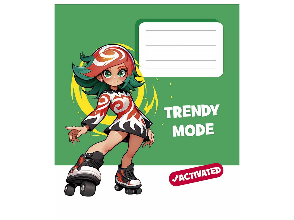 Зошит учнівський 18 аркушів, у клітинку, УФ-лак, "Trendy mode activated" Школярик 018-3564K