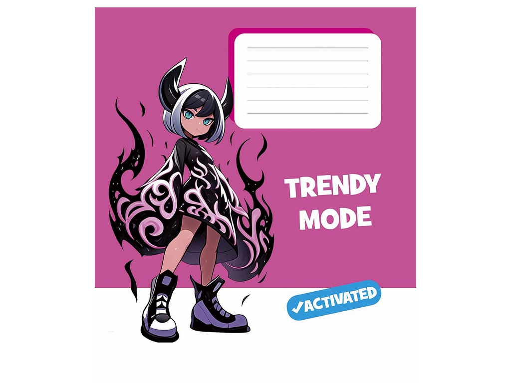 Зошит учнівський 18 аркушів, у лінію, "Trendy mode activated",  Школярик 018-3564L