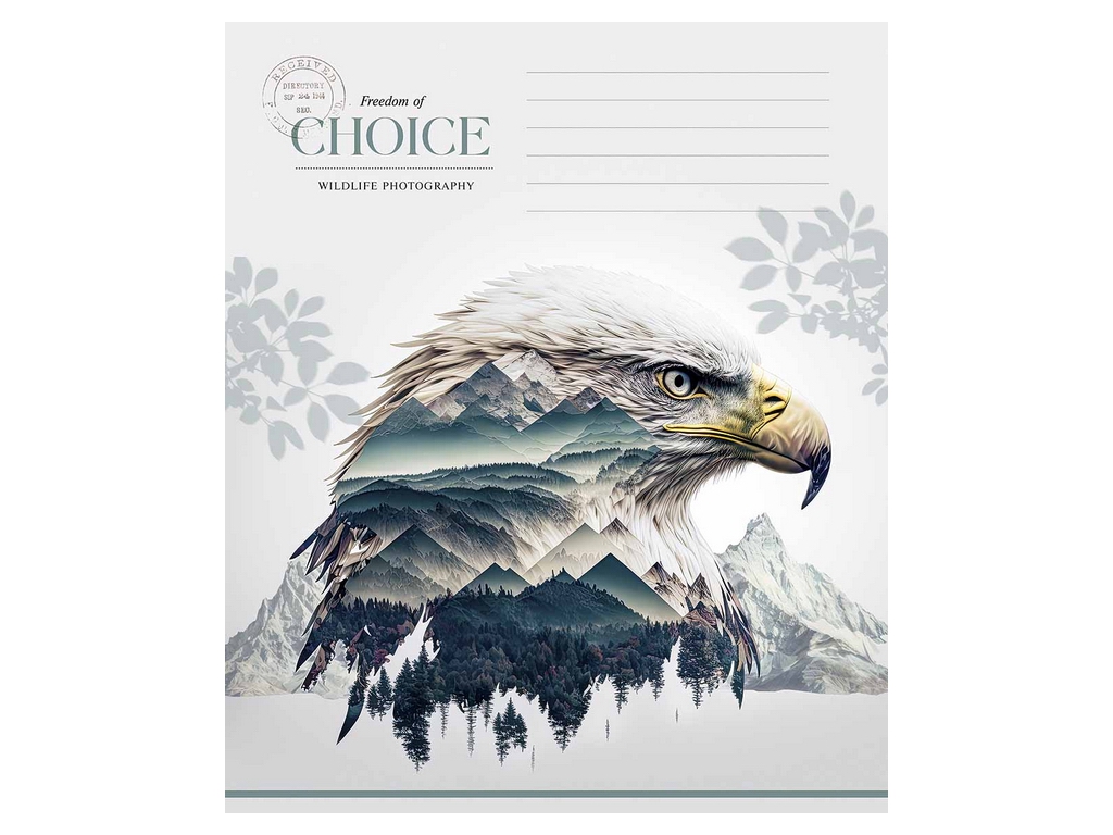 Зошит у клітинку Choice, 18 аркушів, ВД-лак, 5 видів, Школярик 018-3633K  (ціна за 1шт)