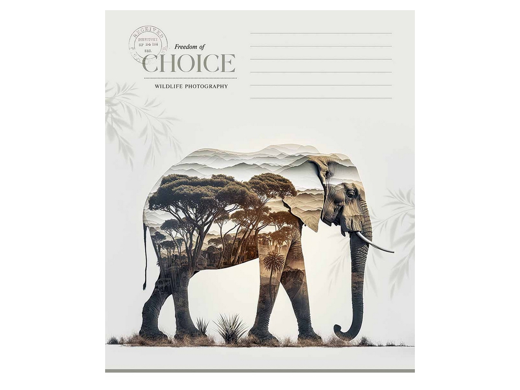 Зошит у клітинку Choice, 18 аркушів, ВД-лак, 5 видів, Школярик 018-3633K  (ціна за 1шт)