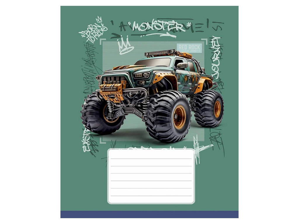 Зошит у клітинку Classic Offroad, 18 аркушів, УФ-лак, 5 видів (ціна за 1шт), Школярик