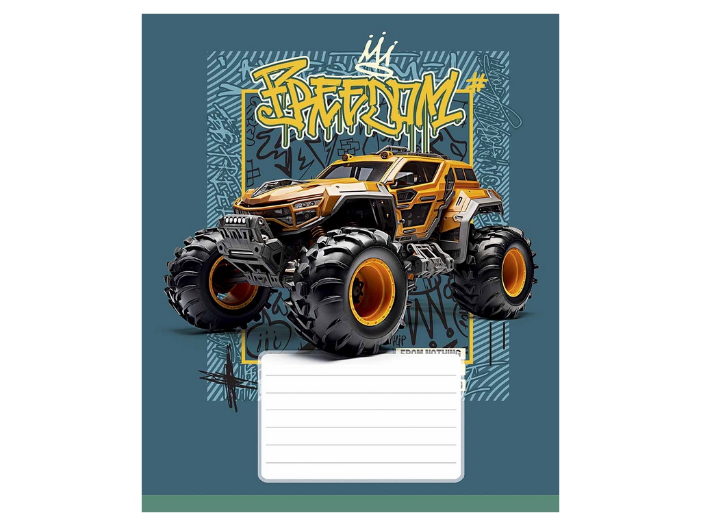 Зошит у клітинку Classic Offroad, 18 аркушів, УФ-лак, 5 видів (ціна за 1шт), Школярик