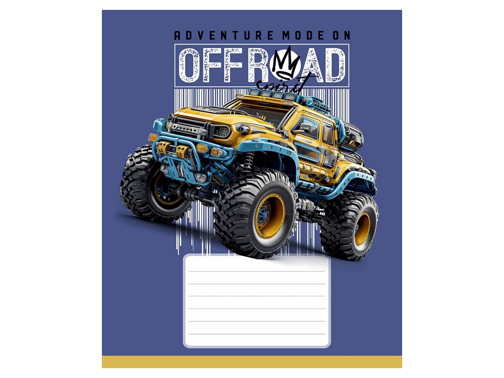 Зошит у клітинку Classic Offroad, 18 аркушів, УФ-лак, 5 видів (ціна за 1шт), Школярик
