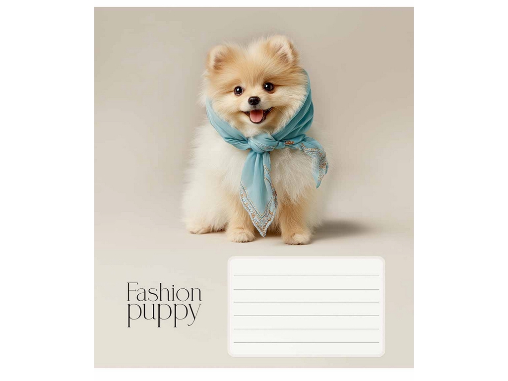Зошит у лінію Fashion pets 018-3687L, 18 аркушів, ВД-лак, 5 видів (ціна за 1шт), Школярик