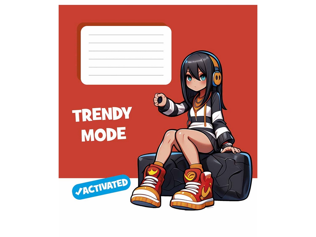 Зошит учнівський 24 аркуші, у лінію, "Trendy mode activated", Школярик 024-3564L