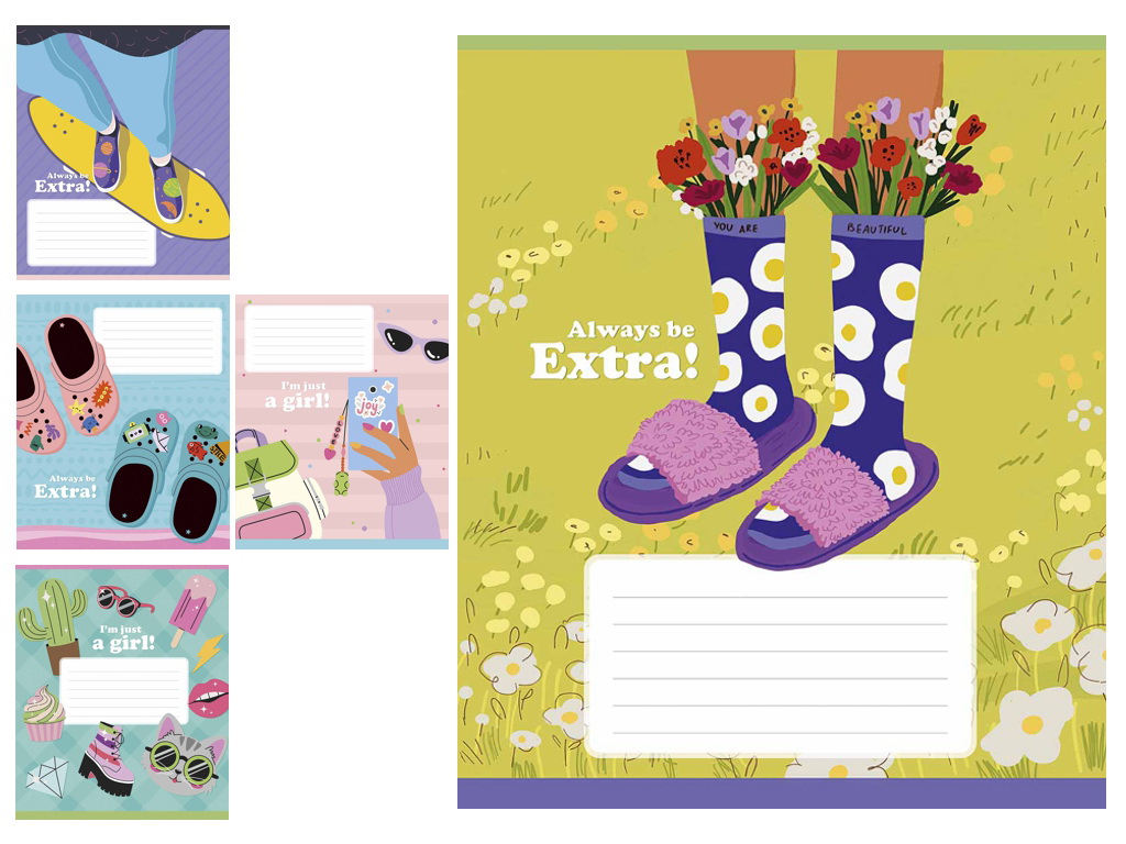 Зошит учнівський 24 аркуші, у лінію, "Be extra", Школярик 024-3588L