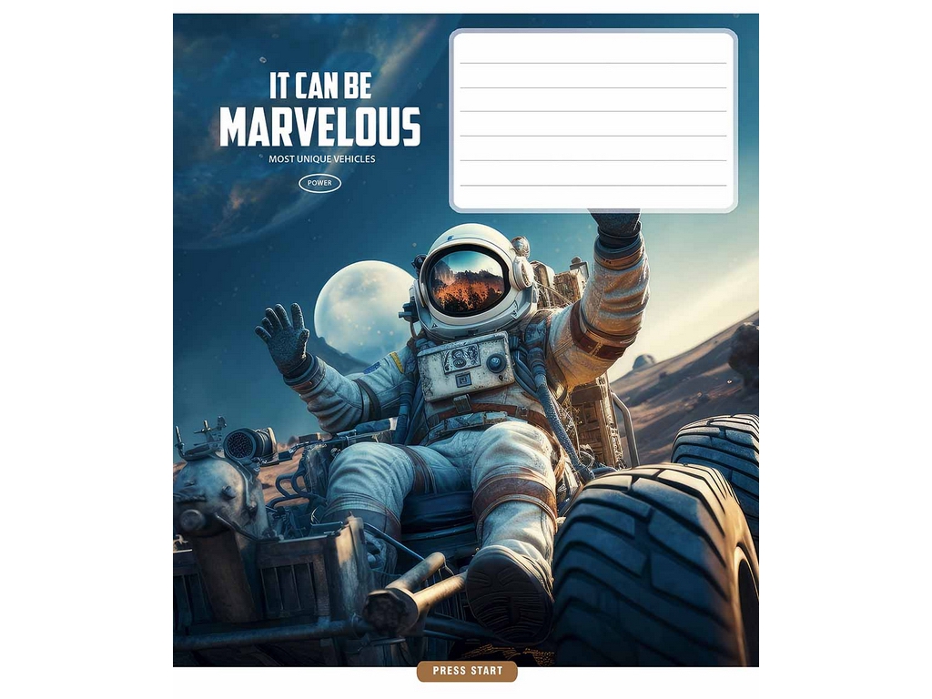 Зошит учнівський 24 аркушів, у клітинку "Marvelous", Школярик 024-3591K