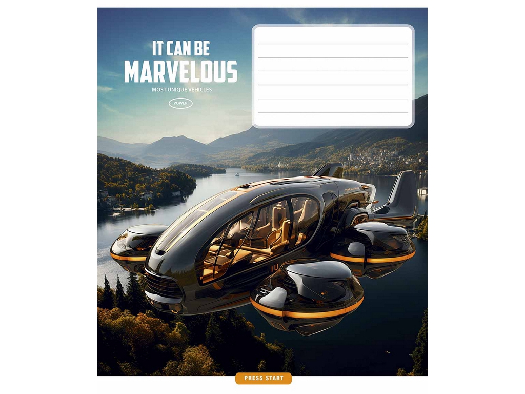 Зошит учнівський 24 аркушів, у клітинку "Marvelous", Школярик 024-3591K