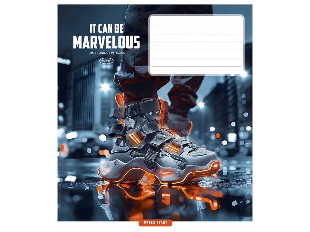 Зошит учнівський 24 аркушів, у клітинку "Marvelous", Школярик 024-3591K