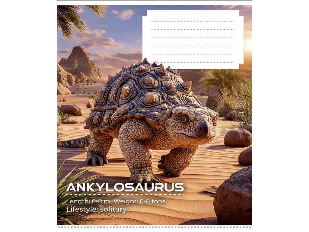Зошит шкільний у клітинку Dinosaurs, 24 аркуша, Школярик 024-3753K