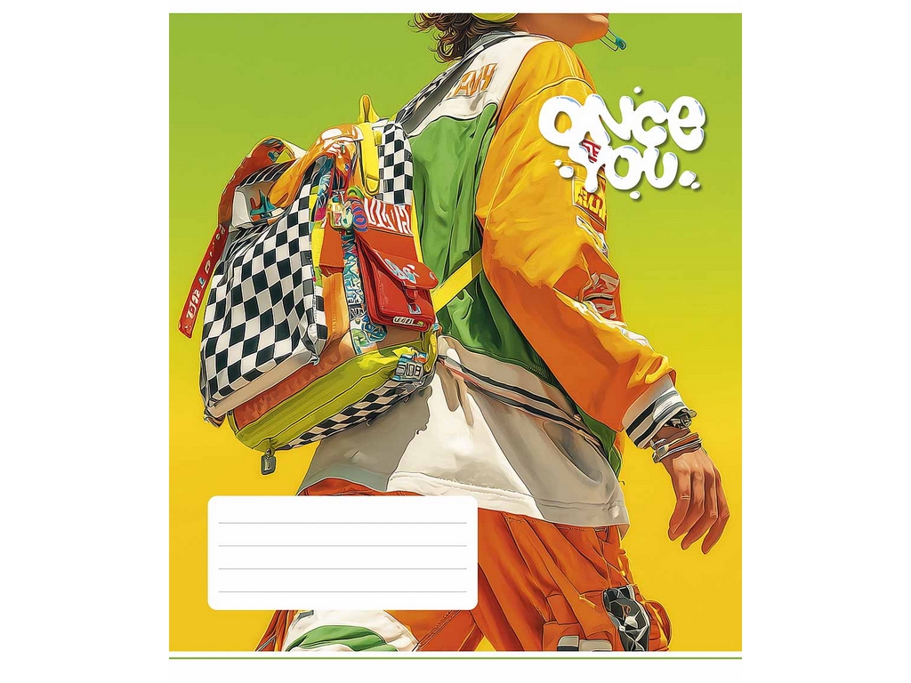Зошит у лінію Once You 036-3604L, 36 аркушів, ВД-лак, 5 видів (ціна за 1шт), Школярик