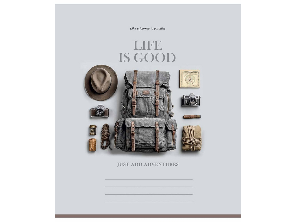 Зошит у лінію Life is good 036-3670L, 36 аркушів, ВД-лак, 5 видів (ціна за 1шт), Школярик