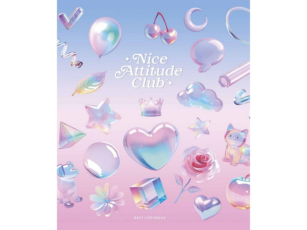 Зошит у клітинку 048-3525K Nice Attitude Club, 48 арк., УФ-лак, 5 видів (ціна за 1шт),Школярик