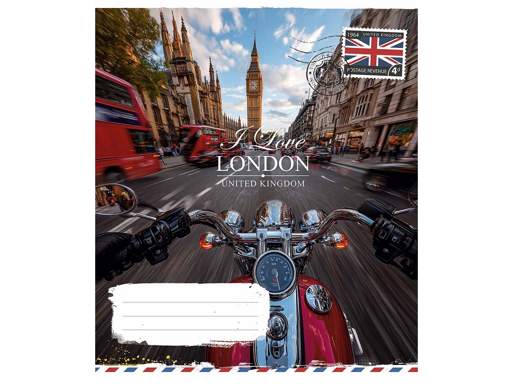 Зошит у клітинку I love Paris 048-3615K, 48 аркушів, ВД-лак,5 видів (ціна за 1шт), Школярик