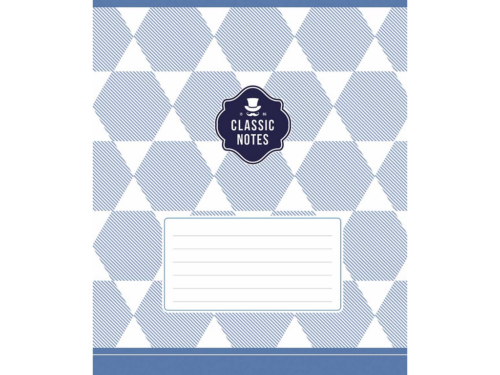 Зошит у лінію 048-3644L Classic notes, 48 арк., ВД-лак, 5 видів (ціна за 1шт),  Школярик