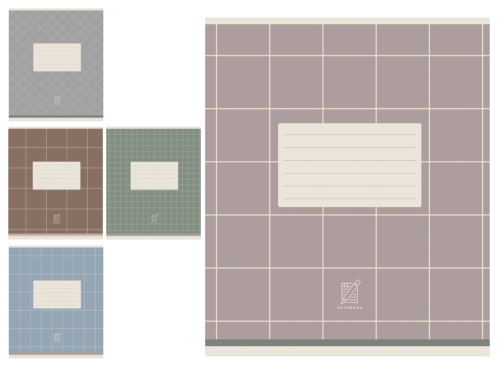 Зошит у лінію 48 аркушів Grid notes, ВД-лак, 5 видів, Школярик 048-3650L (ціна за 1шт)