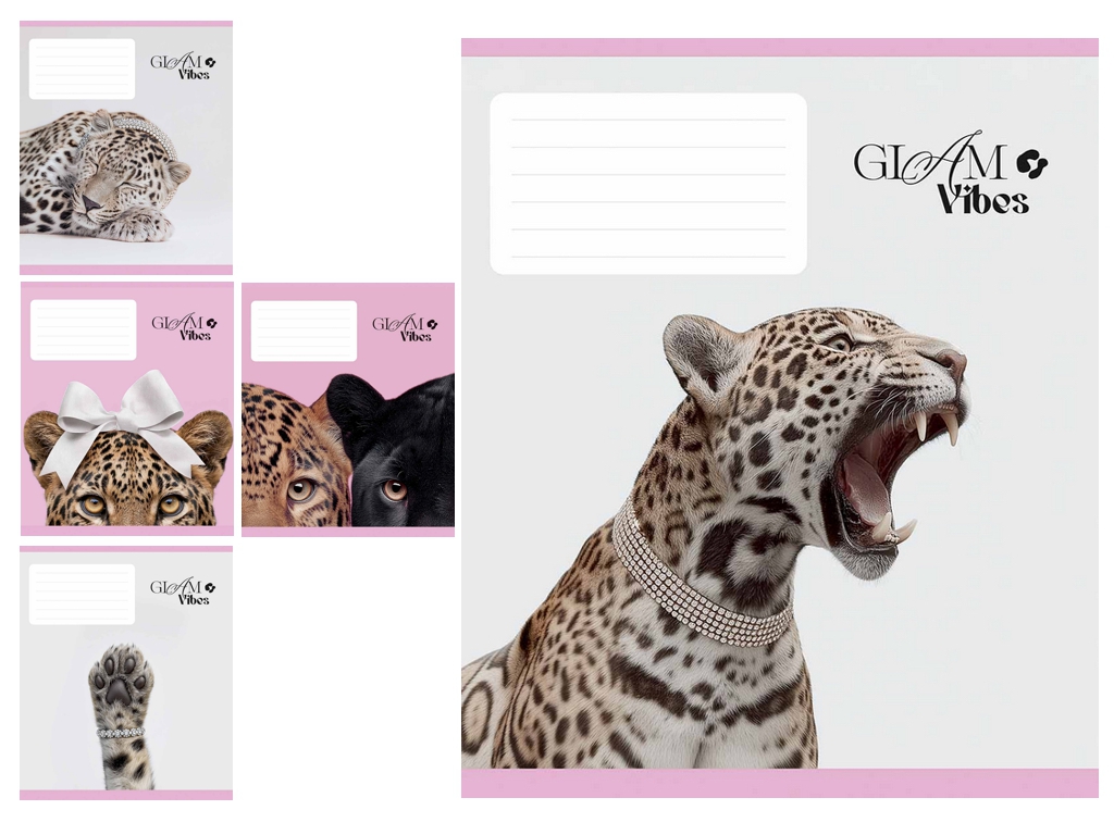 Зошит шкільний загальний у клітинку Leopard, 48 аркушів, Школярик 048-3751K
