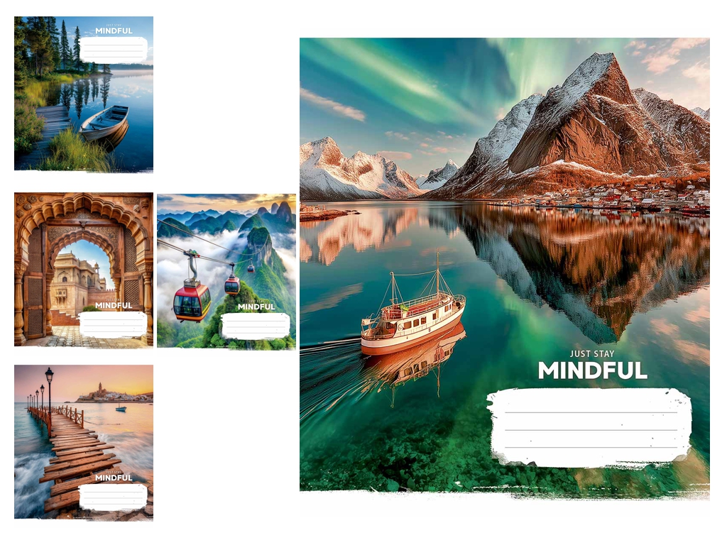 Зошит загальний у клітинку Star Just Stay Mindful 060-3764K, 60 аркушів,  мікс, ціна за 1 шт