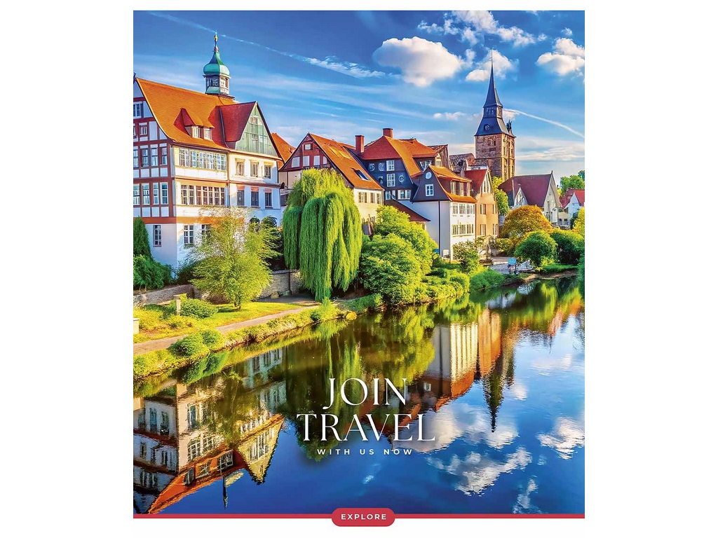 Зошит у лінію 096-3680L Join Travel 96 аркушів, УФ-лак, 5 видів (ціна за 1шт), Школярик